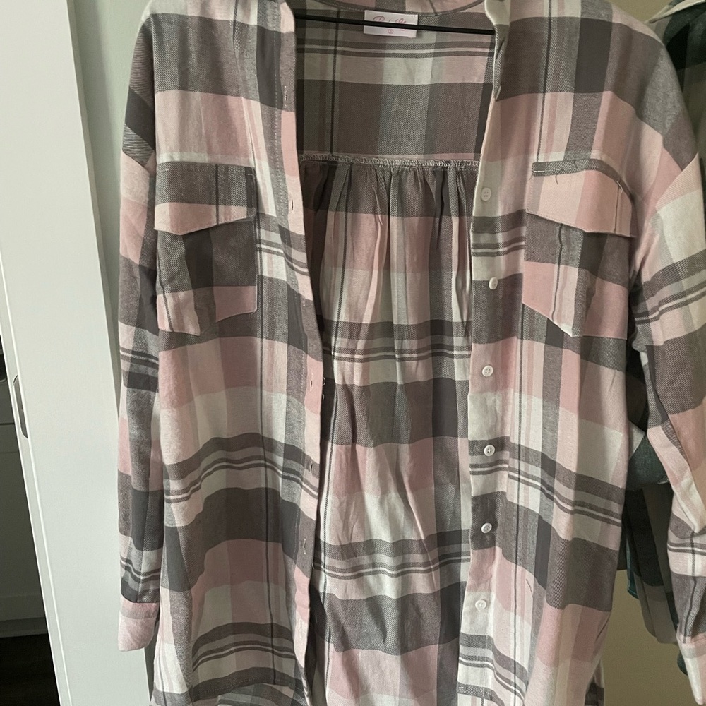 Pink lily oversized button down.